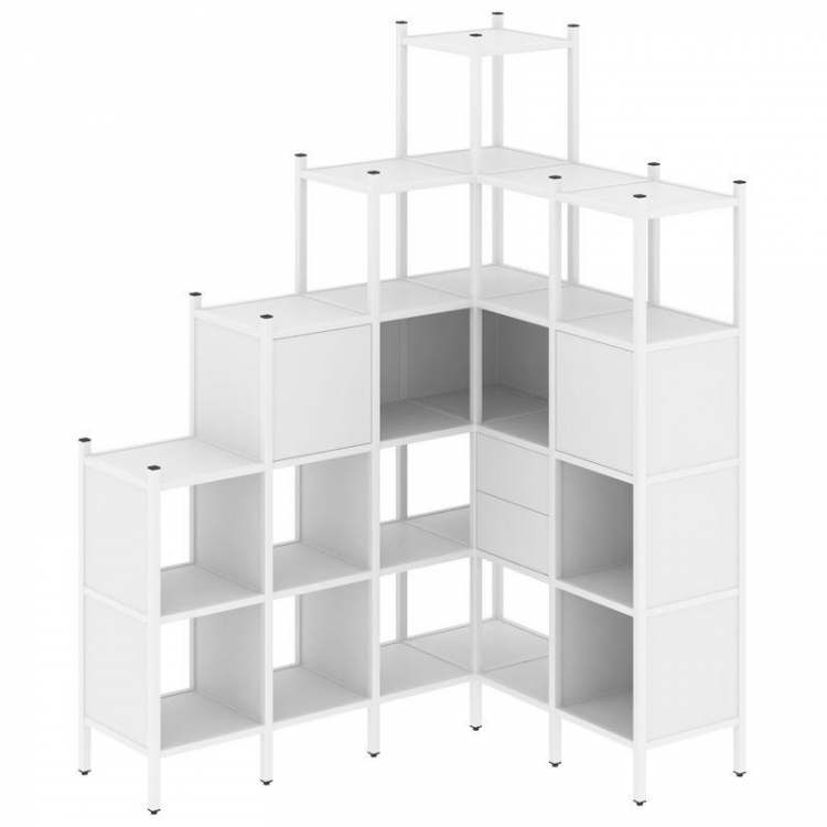 Loft Угловой внутренний стеллаж VR.L-44 Белый Бриллиант/Металл Белый 1694*1278*2280