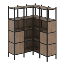 Loft Угловой внутренний стеллаж VR.L-33 Дуб Аризона/Металл Черный 1278*1278*1869