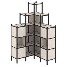 Loft Угловой внутренний стеллаж VR.L-45 Денвер Светлый/Металл Черный 1278*1278*2280