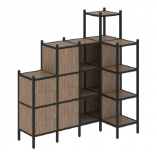 Loft Угловой внутренний стеллаж VR.L-48 Дуб Аризона/Металл Черный 1694*862*1869