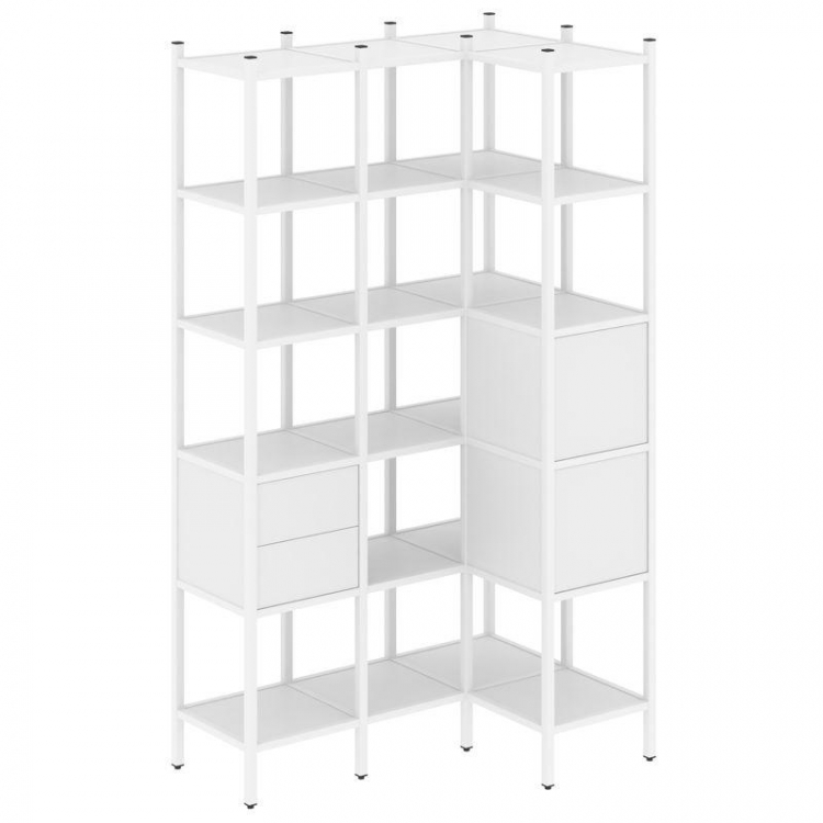 Loft Угловой внутренний стеллаж VR.L-35 Белый Бриллиант/Металл Белый 1278*862*2280