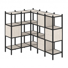 Loft Угловой внутренний стеллаж VR.L-30 Денвер Светлый/Металл Черный 1278*1694*1458