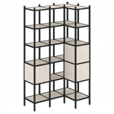 Loft Угловой внутренний стеллаж VR.L-35 Денвер Светлый/Металл Черный 1278*862*2280