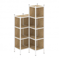 Loft Угловой внутренний стеллаж VR.L-38 Тиквуд Светлый/Металл Белый 862*862*1869