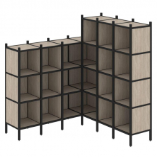 Loft Угловой внутренний стеллаж VR.L-50 Дуб Аттик/Металл Черный 1694*1694*1869