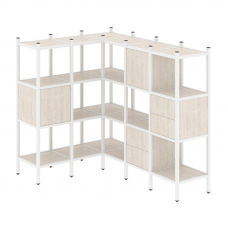 Loft Угловой внутренний стеллаж VR.L-30 Денвер Светлый/Металл Белый 1278*1694*1458