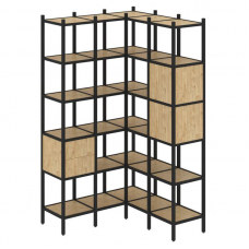 Loft Угловой внутренний стеллаж VR.L-34 Тиквуд Светлый/Металл Черный 1278*1278*2280