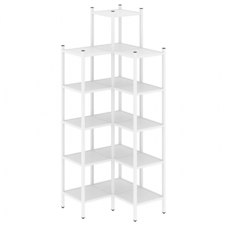 Loft Угловой внутренний стеллаж VR.L-46 Белый Бриллиант/Металл Белый 862*862*2280