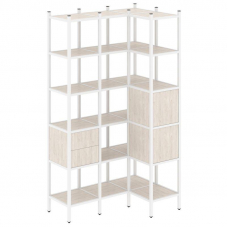 Loft Угловой внутренний стеллаж VR.L-35 Денвер Светлый/Металл Белый 1278*862*2280