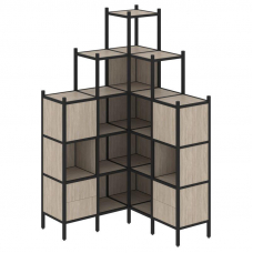 Loft Угловой внутренний стеллаж VR.L-45 Дуб Аттик/Металл Черный 1278*1278*2280