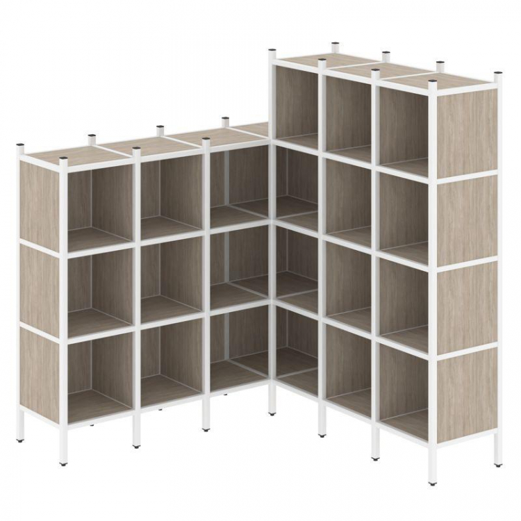 Loft Угловой внутренний стеллаж VR.L-50 Дуб Аттик/Металл Белый 1694*1694*1869