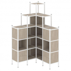 Loft Угловой внутренний стеллаж VR.L-45 Дуб Аттик/Металл Белый 1278*1278*2280