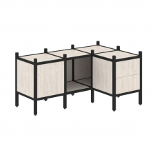 Loft Угловой внутренний стеллаж VR.L-26 Денвер Светлый/Металл Черный 1278*862*636