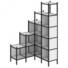 Loft Угловой внутренний стеллаж VR.L-49 Белый Бриллиант/Металл Черный 1278*1278*2280