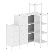 Loft Угловой внутренний стеллаж VR.L-48 Белый Бриллиант/Металл Белый 1694*862*1869