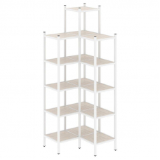 Loft Угловой внутренний стеллаж VR.L-46 Денвер Светлый/Металл Белый 862*862*2280