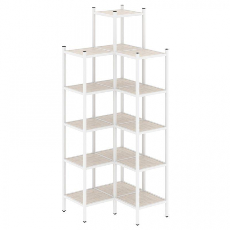 Loft Угловой внутренний стеллаж VR.L-46 Денвер Светлый/Металл Белый 862*862*2280