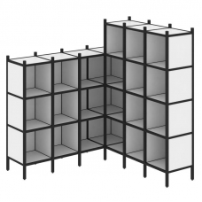 Loft Угловой внутренний стеллаж VR.L-50 Белый Бриллиант/Металл Черный 1694*1694*1869