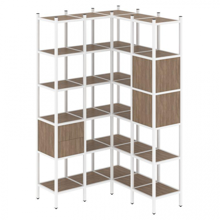 Loft Угловой внутренний стеллаж VR.L-34 Дуб Аризона/Металл Белый 1278*1278*2280
