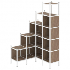 Loft Угловой внутренний стеллаж VR.L-49 Дуб Аризона/Металл Белый 1278*1278*2280