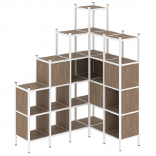 Loft Угловой внутренний стеллаж VR.L-44 Дуб Аризона/Металл Белый 1694*1278*2280