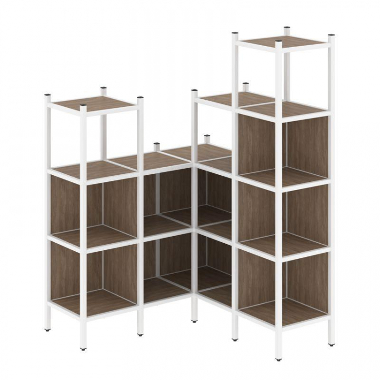 Loft Угловой внутренний стеллаж VR.L-39 Дуб Аризона/Металл Белый 1278*1278*1869