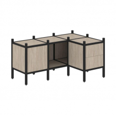 Loft Угловой внутренний стеллаж VR.L-26 Дуб Аттик/Металл Черный 1278*862*636