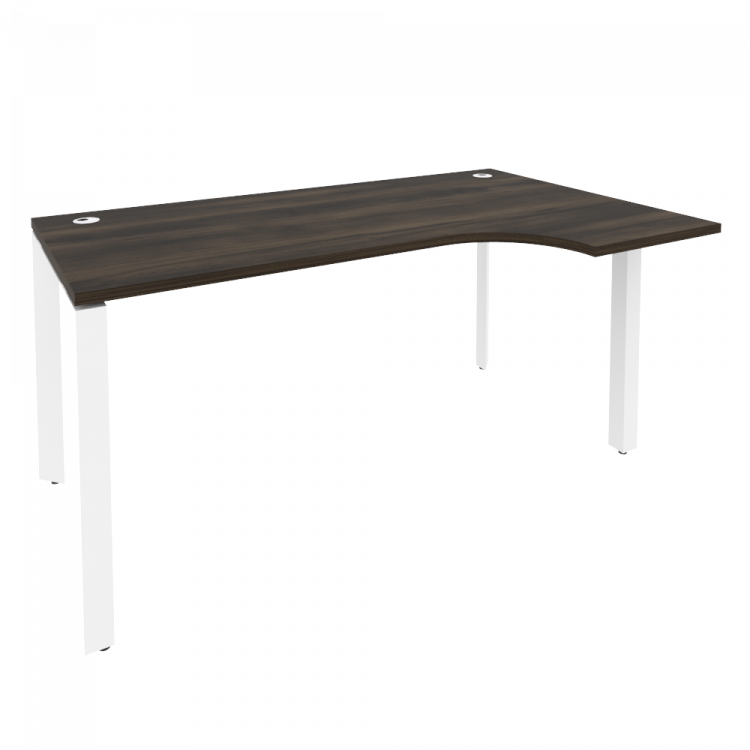 Onix Стол эргономичный правый на П-образном м/к O.MP-SA-1 (R) Дуб Мали/Металл Белый 1580*980*750 (72