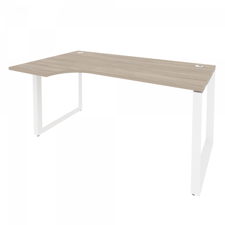 Onix Стол эргономичный левый на О-образном м/к O.MO-SA-1 (L) Дуб Аттик/Металл Белый 1580*980*750 (72