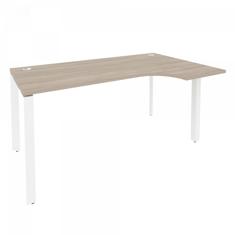 Onix Стол эргономичный правый на П-образном м/к O.MP-SA-1 (R) Дуб Аттик/Металл Белый 1580*980*750 (7