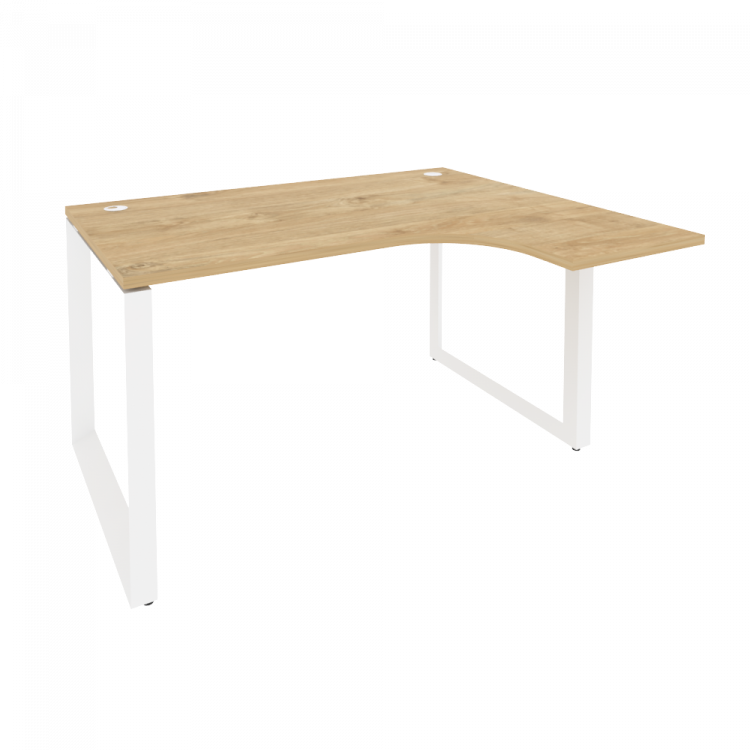 Onix Стол эргономичный правый на О-образном м/к O.MO-SA-3 (R) Тиквуд Светлый/Металл Белый 1380*1180*
