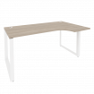 Onix Стол эргономичный правый на О-образном м/к O.MO-SA-1 (R) Дуб Аттик/Металл Белый 1580*980*750 (7