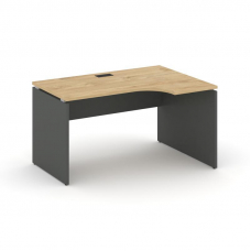 Style Project Стол рабочий эргоном. SN-D.SPA-022(R) Тиквуд Светлый/Антрацит/Черная Заглушка 1580*800