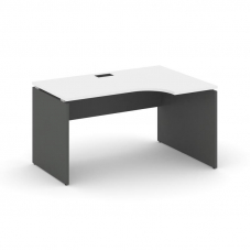 Style Project Стол рабочий эргоном. SN-D.SPA-021(R) Белый/Антрацит/Черная Заглушка 1380*800/980*750