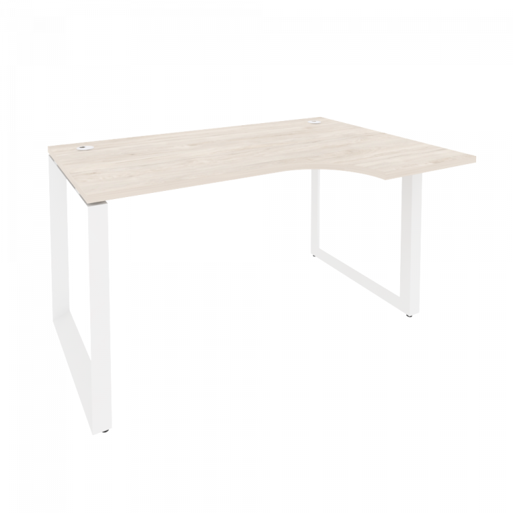 Onix Стол эргономичный правый на О-образном м/к O.MO-SA-2 (R) Денвер Светлый/Металл Белый 1380*980*7