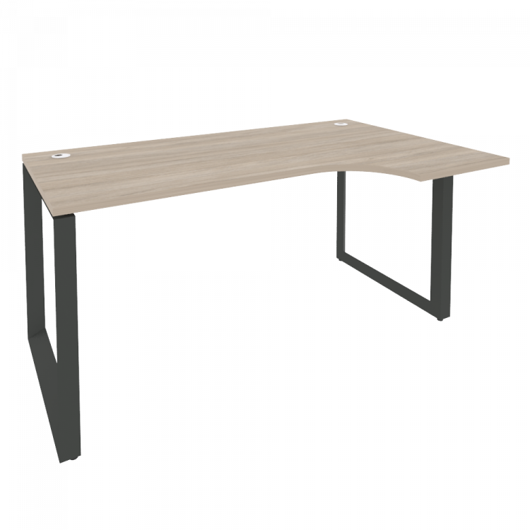 Onix Стол эргономичный правый на О-образном м/к O.MO-SA-1 (R) Дуб Аттик/Металл Антрацит 1580*980*750