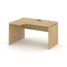 Style Project Стол рабочий эргоном. SN-D.SPA-022(L) Тиквуд Светлый/Черная Заглушка 1580*800/980*750