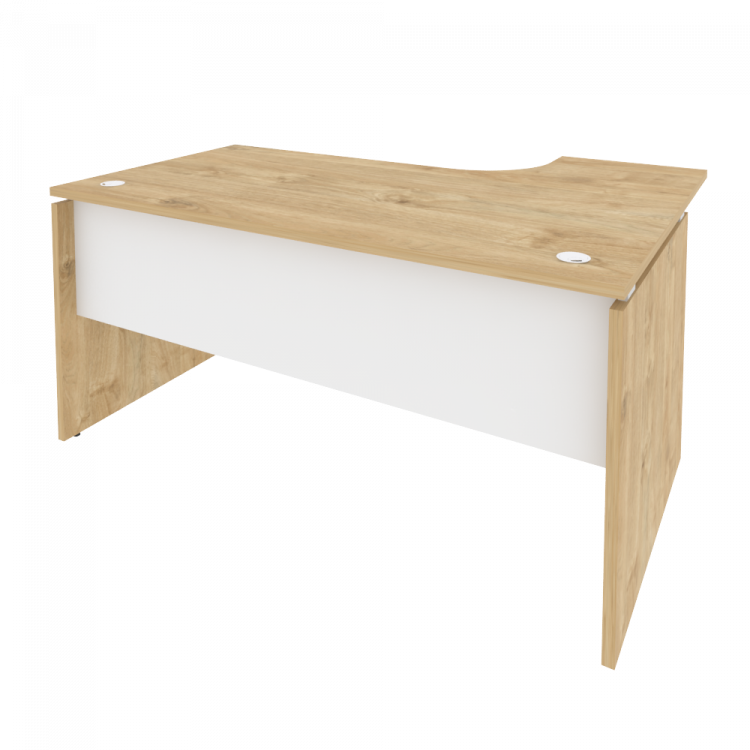 Onix Стол эргономичный левый O.SA-4 (L) Тиквуд Светлый/Белый Бриллиант 1580*1180*750 (800/460)