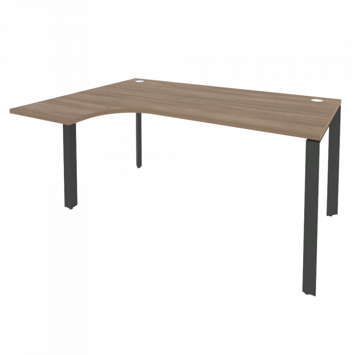 Onix Стол эргономичный левый на П-образном м/к O.MP-SA-4 (L) Дуб Аризона/Металл Антрацит 1580*1180*7