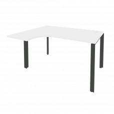 Onix Стол эргономичный левый на П-образном м/к O.MP-SA-3 (L) Белый Бриллиант/Металл Антрацит 1380*11