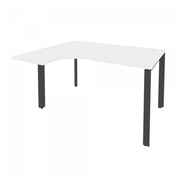 Onix Стол эргономичный левый на П-образном м/к O.MP-SA-3 (L) Белый Бриллиант/Металл Антрацит 1380*11