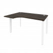 Onix Стол эргономичный левый на П-образном м/к O.MP-SA-2 (L) Дуб Мали/Металл Белый 1380*980*750 (720