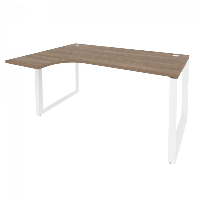 Onix Стол эргономичный левый на О-образном м/к O.MO-SA-4 (L) Дуб Аризона/Металл Белый 1580*1180*750