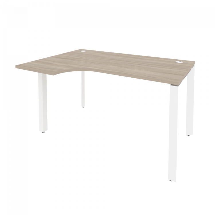 Onix Стол эргономичный левый на П-образном м/к O.MP-SA-2 (L) Дуб Аттик/Металл Белый 1380*980*750 (72