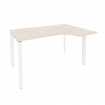 Onix Стол эргономичный правый на П-образном м/к O.MP-SA-2 (R) Денвер Светлый/Металл Белый 1380*980*7
