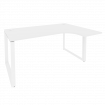 Onix Стол эргономичный правый на О-образном м/к O.MO-SA-4 (R) Белый Бриллиант/Металл Белый 1580*1180