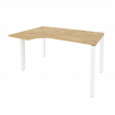 Onix Стол эргономичный левый на П-образном м/к O.MP-SA-2 (L) Тиквуд Светлый/Металл Белый 1380*980*75