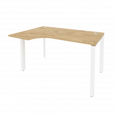 Onix Стол эргономичный левый на П-образном м/к O.MP-SA-2 (L) Тиквуд Светлый/Металл Белый 1380*980*75