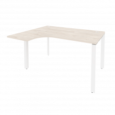 Onix Стол эргономичный левый на П-образном м/к O.MP-SA-3 (L) Денвер Светлый/Металл Белый 1380*1180*7