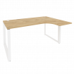 Onix Стол эргономичный правый на О-образном м/к O.MO-SA-4 (R) Тиквуд Светлый/Металл Белый 1580*1180*
